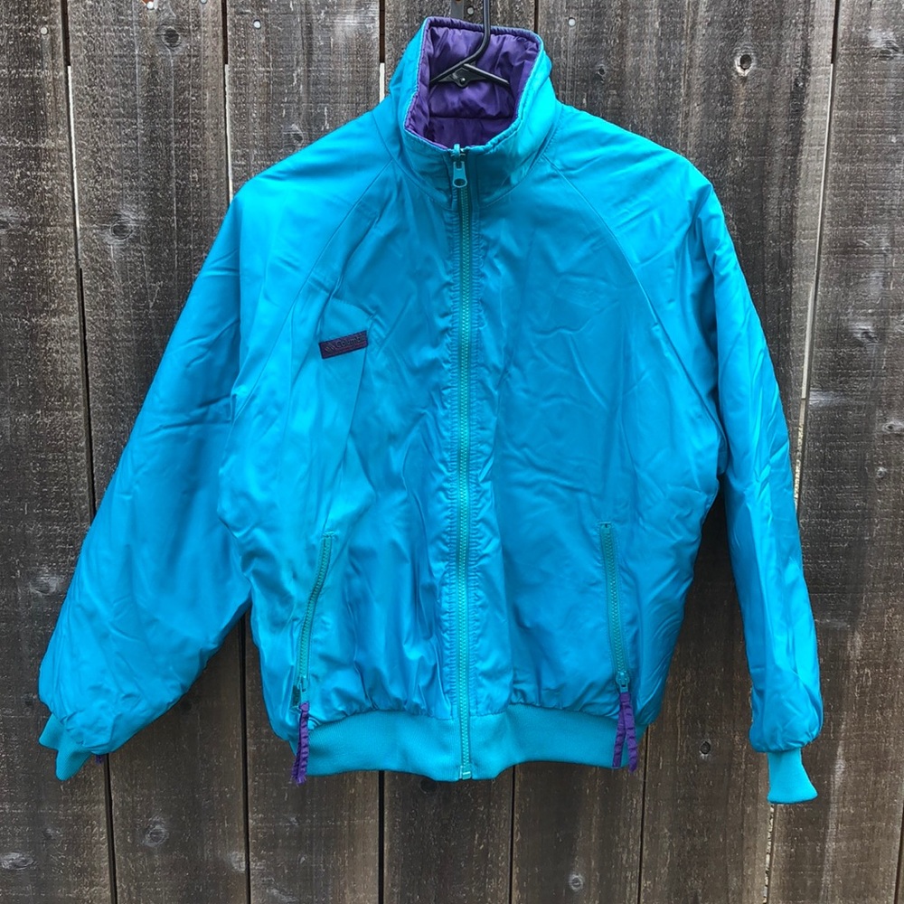 Vintage Columbia Radial Sleeve Teal Purple Reverse